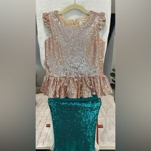 Girl’s Mermaid Top & Skirt - Size 4T & 5T